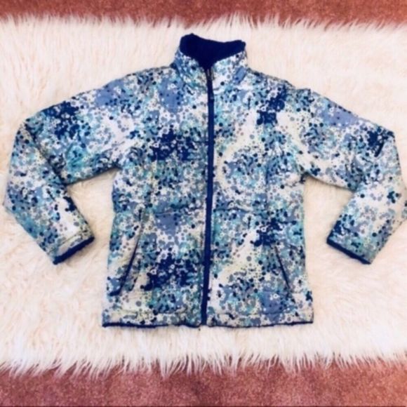 North Face Floral Fleece Lined Reversible Coat